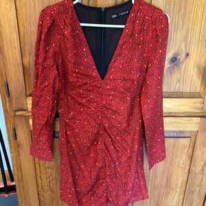 Red Zara Dress Size Medium